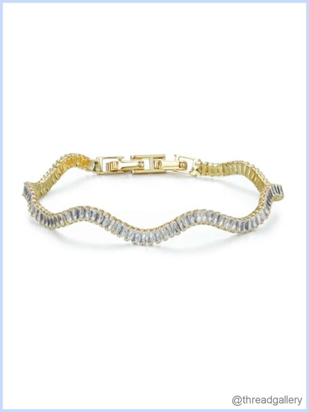 14K Gold Plated Tennis Bracelet 2.5mm Cubic Zirconia Adjustable